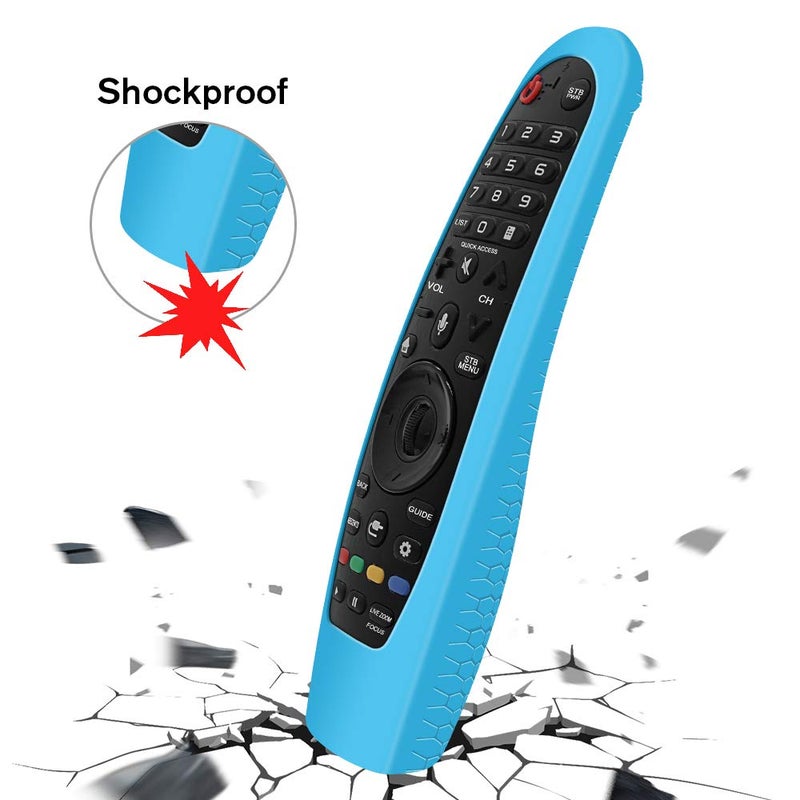 Winceed 2Pack Silicone Protective Case for LG AN-MR600 / AN-MR650 / AN-MR18BA / AN-MR19BA Magic Remote Control [Anti-Lost] Anti Slip Remote Case Cover Skin Holder Sleeve Protector-Glow Blue+Glow Green - Image 5